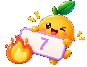 Mascot holding a 7-day streak sign
